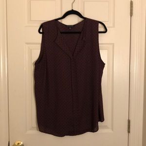 Purple sleeveless blouse